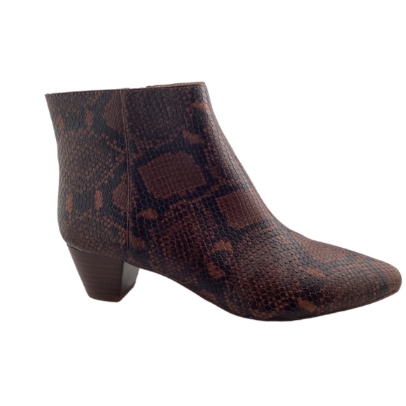 Madewell Women’s The Bea Boot in Snake Embossed Leather Size 5 Booties - Picture 2 of 9